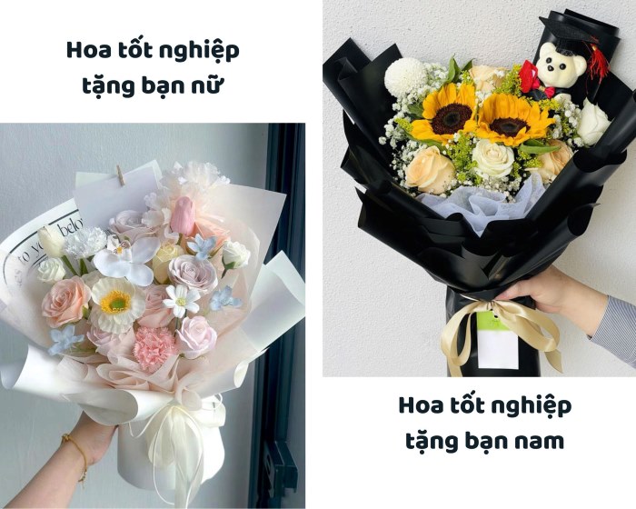 Mẫu hoa tốt nghiệp đại học tặng cho nữ và nam
