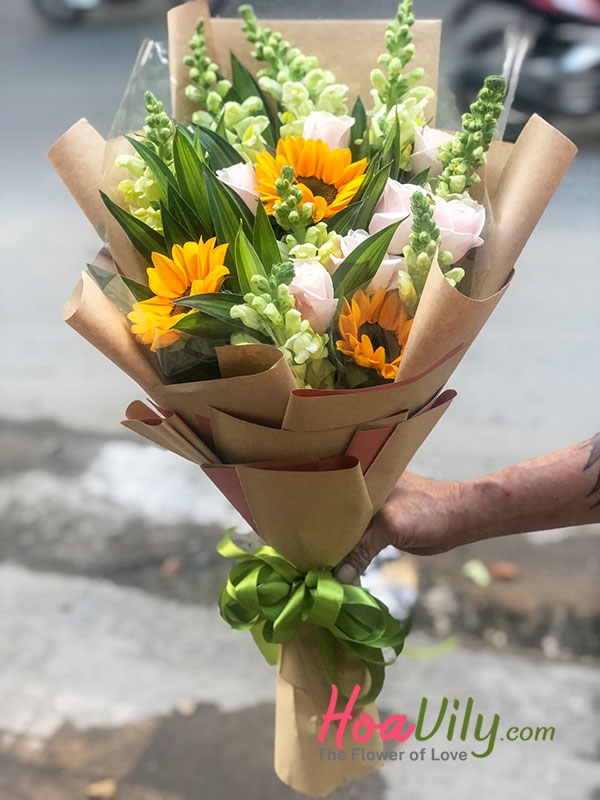 Hãy trải nghiệm dịch vụ điện hoa bó dài của Hoa Vily
