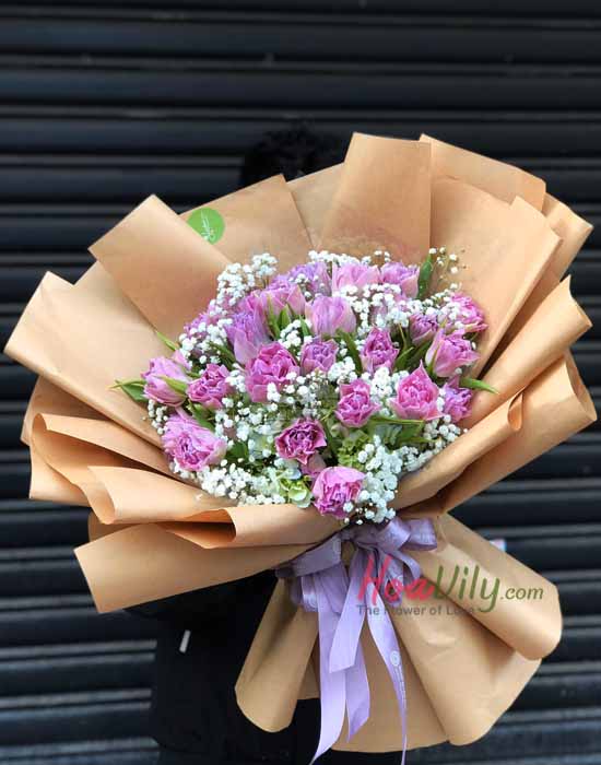 Bó hoa tulip tím - Tình thủy chung