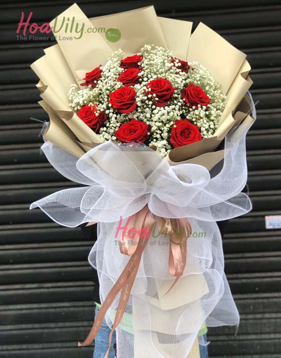 Bó hồng Ecuador đỏ tuyệt đẹp