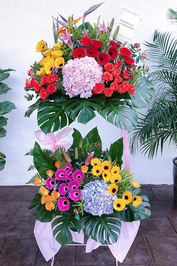 Kệ hoa khai trương Hàn Quốc 2 tầng