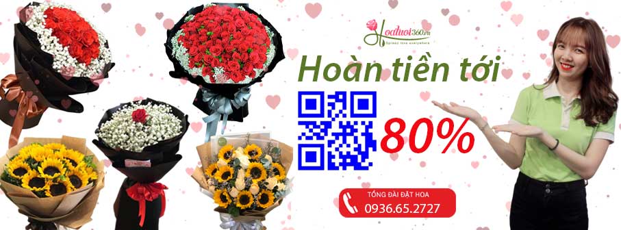 Shop bán hoa tươi hoàn tiền 80% tại cửa hàng Hoavily
