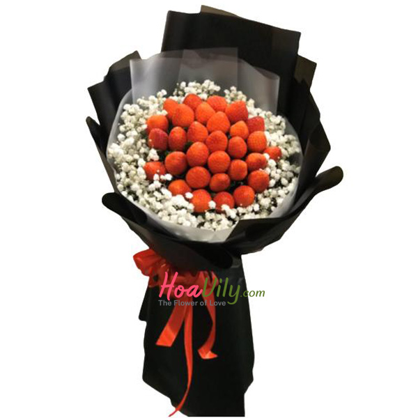 Bó hoa dâu tây - dễ thương 
